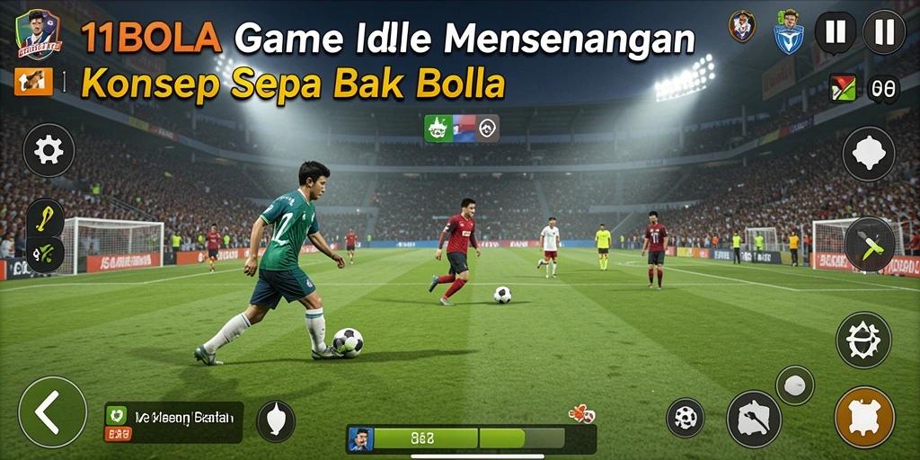 Tampilan gameplay 11BOLA yang menarik dengan elemen strategi.