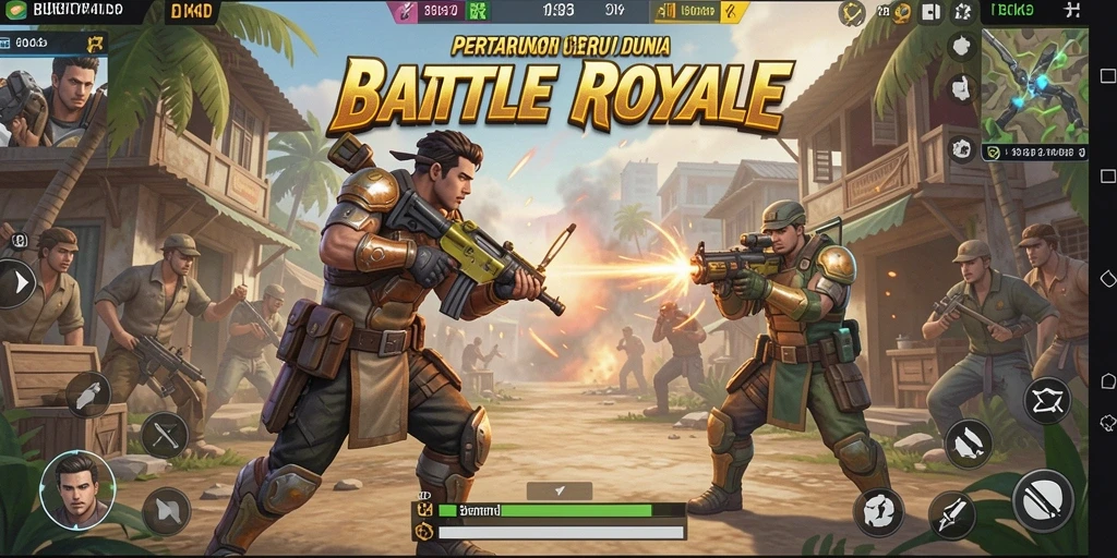 Gameplay seru di BUKTI4D dengan pertempuran Battle Royale.