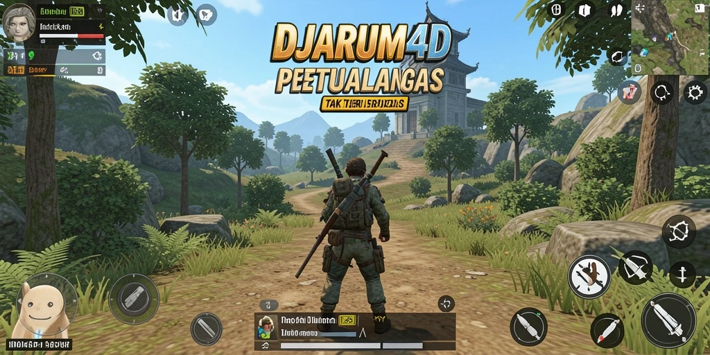Tangkapan layar gameplay DJARUM4D menunjukkan eksplorasi dunia terbuka yang luas.