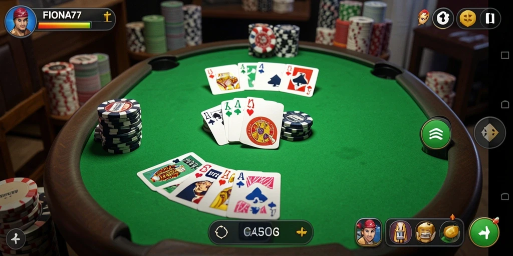 Screenshot gameplay FIONA77 yang penuh aksi Gaple.