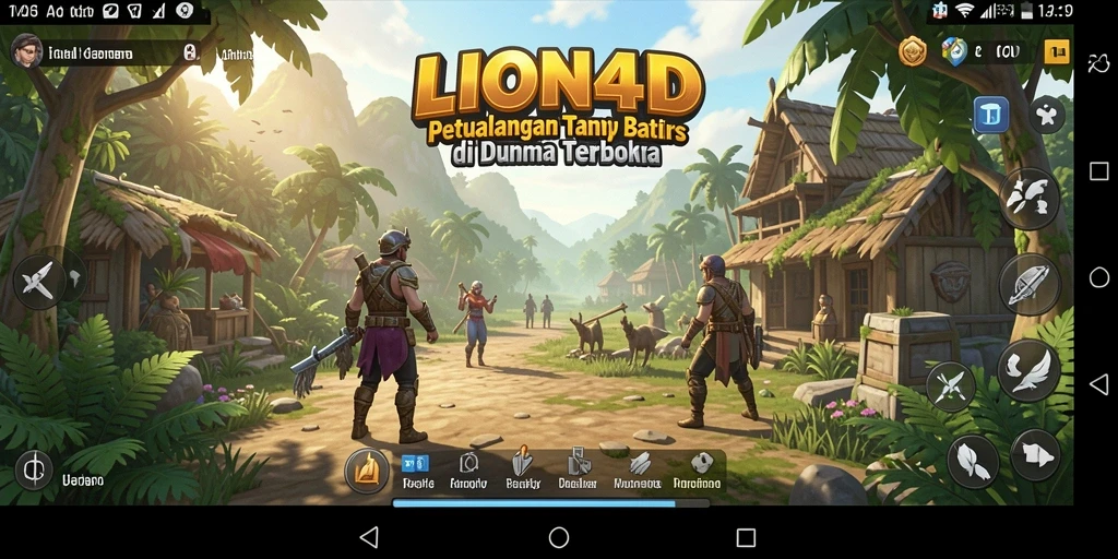 Tangkapan layar gameplay LION4D menampilkan eksplorasi dunia terbuka yang luas.