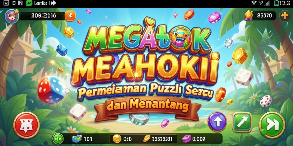 Screenshot utama MEGAHOKI dengan gameplay Puzzle yang mendebarkan.