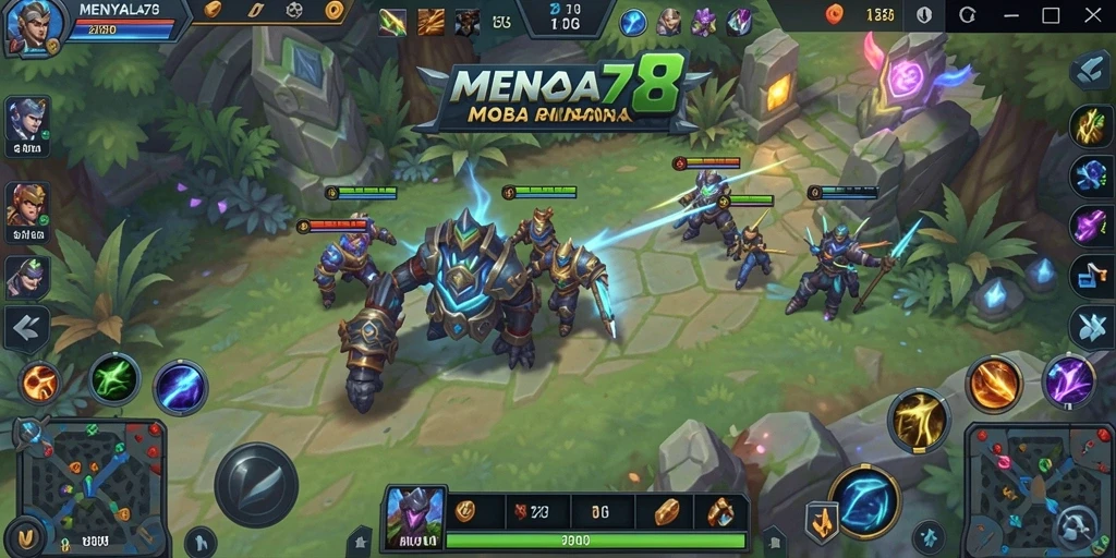 Tangkapan layar gameplay MOBA yang mendebarkan di MENYALA78.