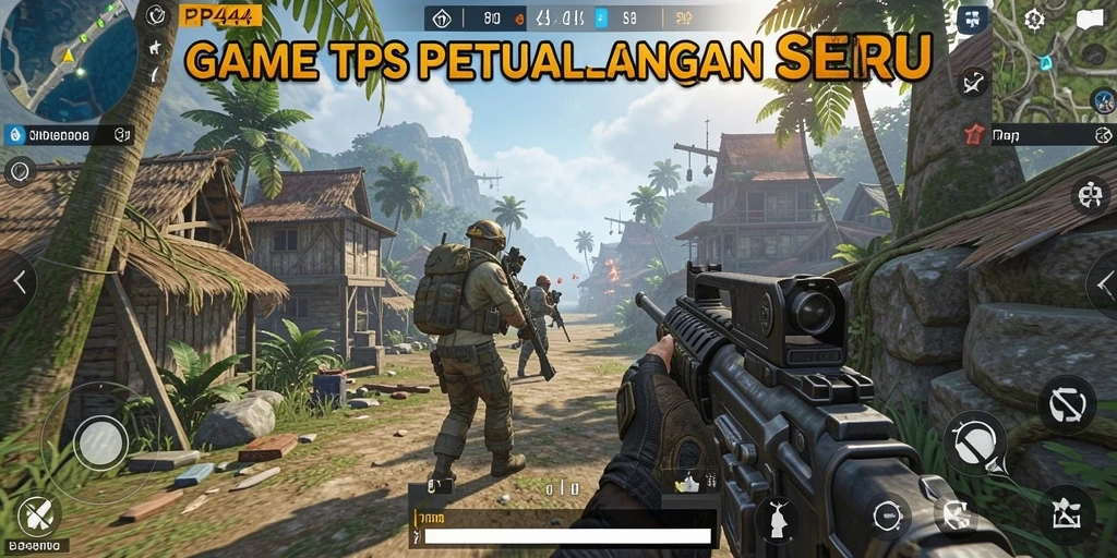 Screenshot utama PP444 menampilkan aksi dinamis dalam permainan TPS.