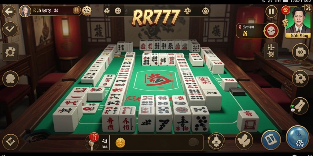 Tampilan gameplay RR777 yang seru dan menarik dalam permainan Mahjong.