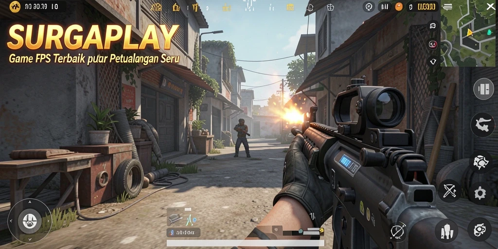 Tampilan gameplay SURGAPLAY yang menegangkan dan seru saat bertempur.