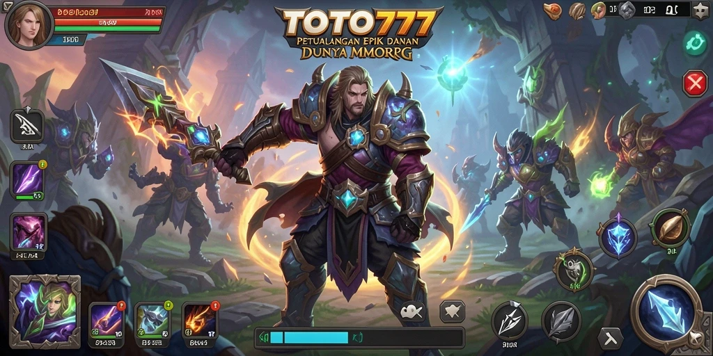 Screenshot gameplay TOTO777 yang menunjukkan pertarungan epik di dunia MMORPG.